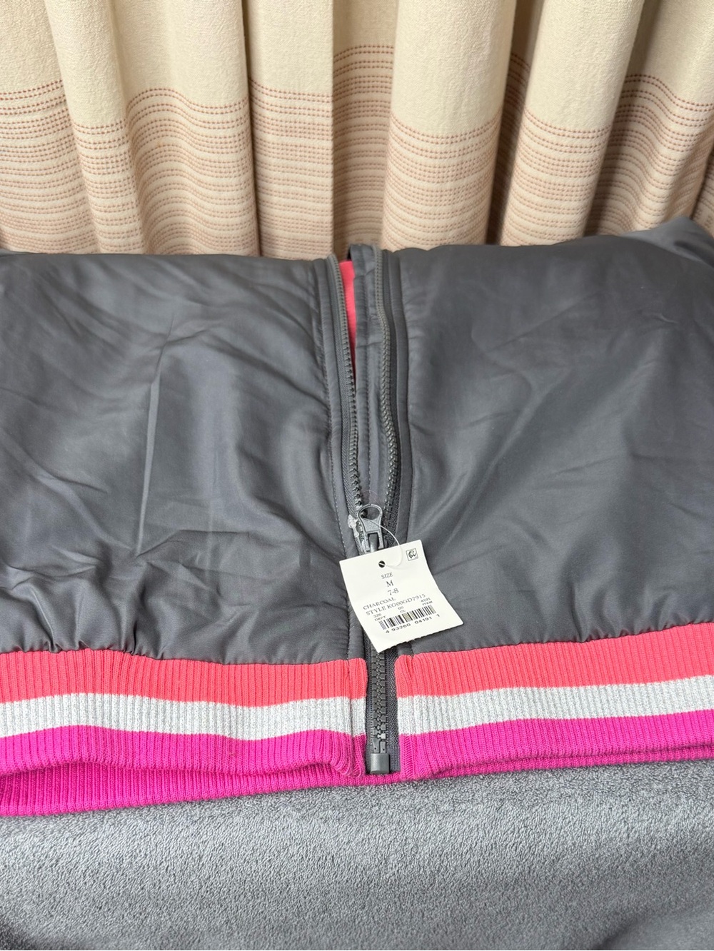 Disney Grey Puffer Jacket with Pink Trim and Minnie Appliqué - Picture 2 of 6